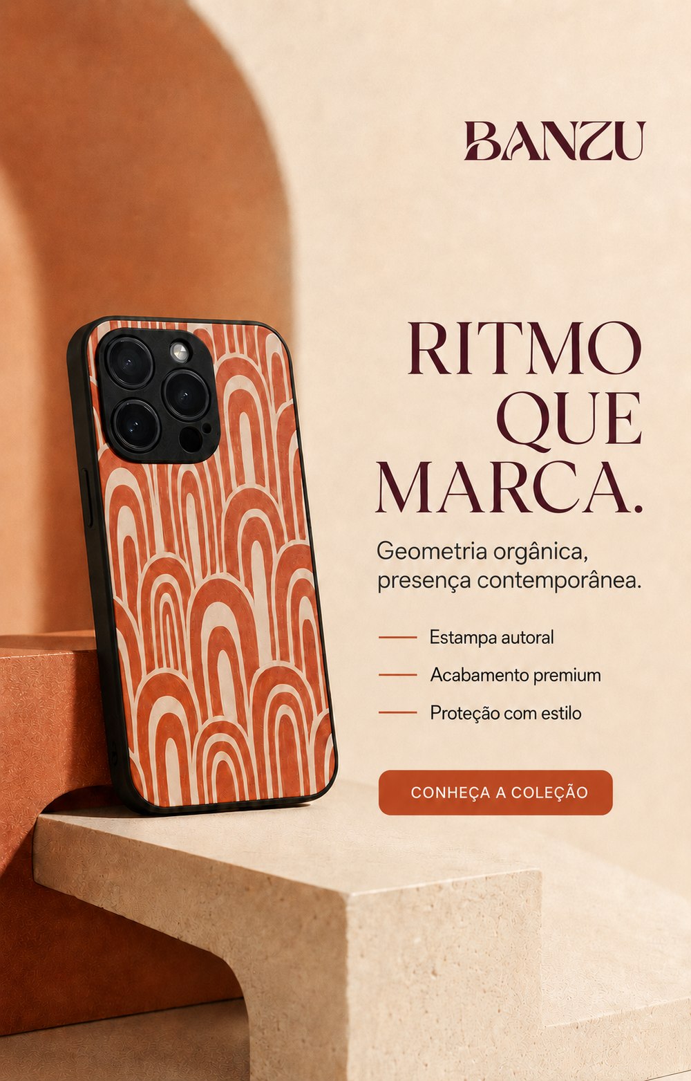 Banzu Arco Terracota — ritmo que marca