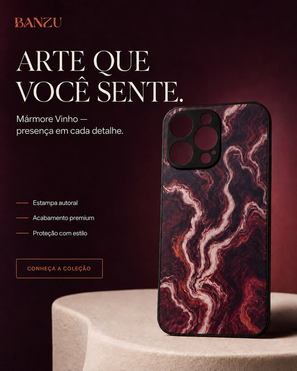 Banzu Mármore Vinho — arte que você sente