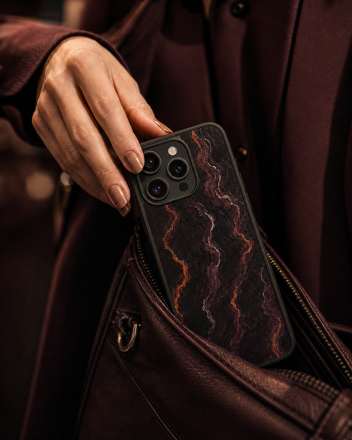 Capinha Banzu estampa Mármore Ameixa